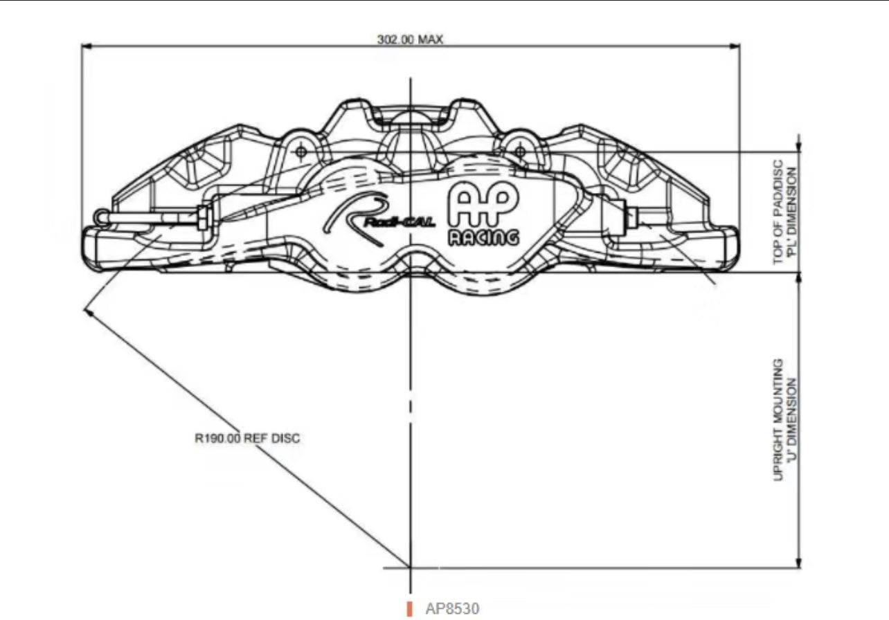 VT-VZ AP-Racing 4Pistons CP-8530 Front Brake Kit